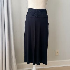 Laundry by Shelli Segal Women's Black Stretch Ruched A Line Maxi Skirt Size S